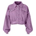 thumbnail image 5 of WTOBBY Women's Casual Corduroy Jacket Single-breasted Coat, Comfortable and Trendy Ribbed Fabric Jacket for Everyday Casual Style,Purple 2XL, 5 of 5