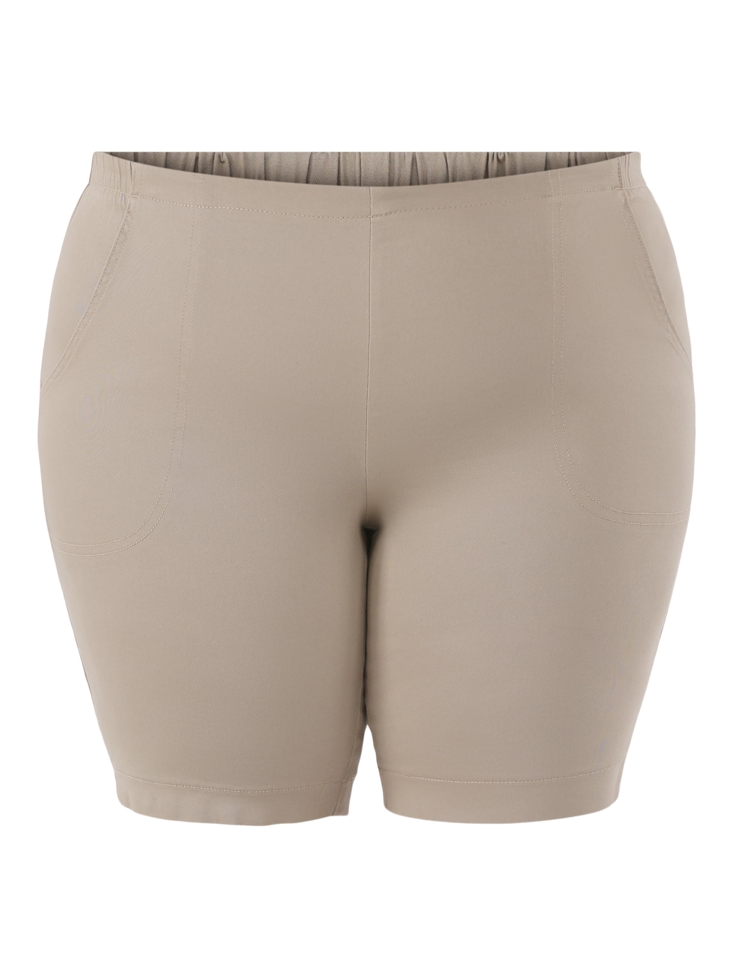 JMS Just My Size by Hanes Women's Plus Size Pull On Shorts with Pockets, Single and 2-Pack, 9” Inseam, Sizes 0X-4X