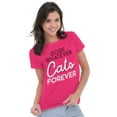 thumbnail image 3 of Dogs Whatever Cats Forever Funny Womens Fitted Plus Size Graphic Tee Brisco Brands 2X, 3 of 5