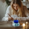 thumbnail image 6 of Gifts for Mom Birthday, Glass Angel With Real Preserved Rose Inside, Valentine's Day/Mother's Day Gift, Blue Forever Flowers Gift for Grandma Wife Girlfriend, 6 of 8
