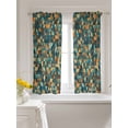 thumbnail image 3 of Abstract Art Curtains 45 Inch Length, Sheer Curtains for Bedroom Living Room Window Geometric Modern Art Orange Teal Rod Pocket Voile Drapes Kitchen Curtains Small Half Window 52"x45" 2 Panels, 3 of 6
