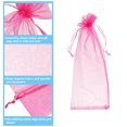 thumbnail image 3 of Organza Wine Bags, 12Pack 14.5 x 5.5 In Rose Red Sheer Mesh Wine Wrapping Bags With Drawstring Display Pouches, 3 of 6