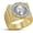 Yellow, variant on Skull Men Ring for Halloween Special Round Cut White Diamond 925 Sterling Silver With 14K Yellow Gold Over