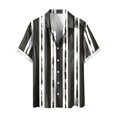thumbnail image 1 of Wyzesi Maternity Shirts Fall Colors Men Short Sleeve Fashion Striped Printed Shirt Multicolor Striped Non Positioned Printed Men Shirt Compression Shirt Men Slimming Undershirt Body, 1 of 5