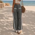 thumbnail image 4 of Women'S Printed Wide Leg Athletic Pants Elastic High Waist With Drawstring Loose Fit Striped Side Casual Joggers With Pockets, 4 of 6