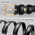 thumbnail image 5 of Timarkment 2 pcs Belts for Women with Gold Pin Buckle Skinny Brown and Black Leather Women Belts for Jeans Dresses, 5 of 9