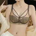 thumbnail image 2 of Women's Balconette Bra with Push Up Sexy Lace Demi Half Cup Bra Underwired Ultra Thin Low Cut Mesh Bras, 2 of 4