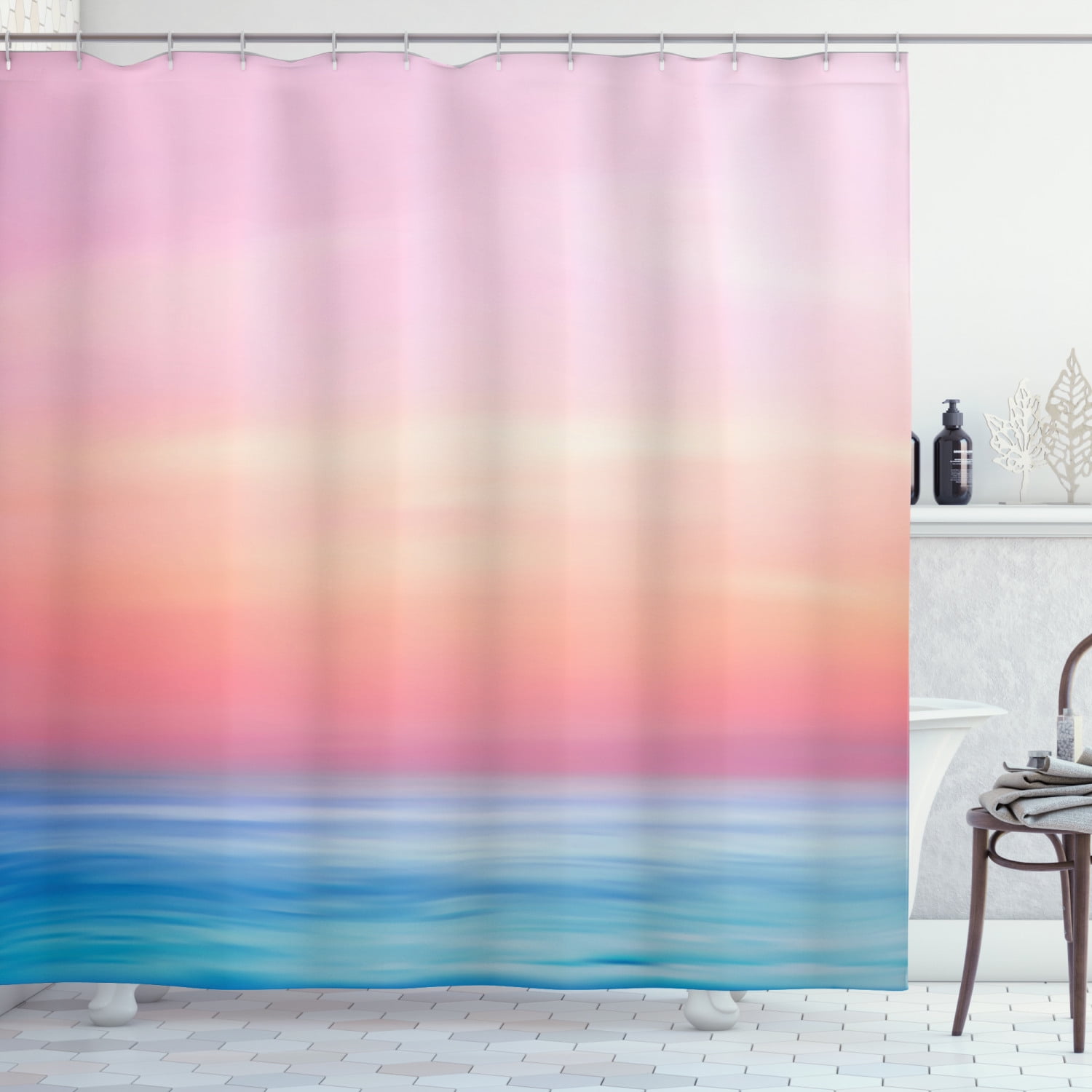 Details about   Seaview Polyester Bath Shower Curtain Liner Waterproof Bathroom Fabric Hook Mats 