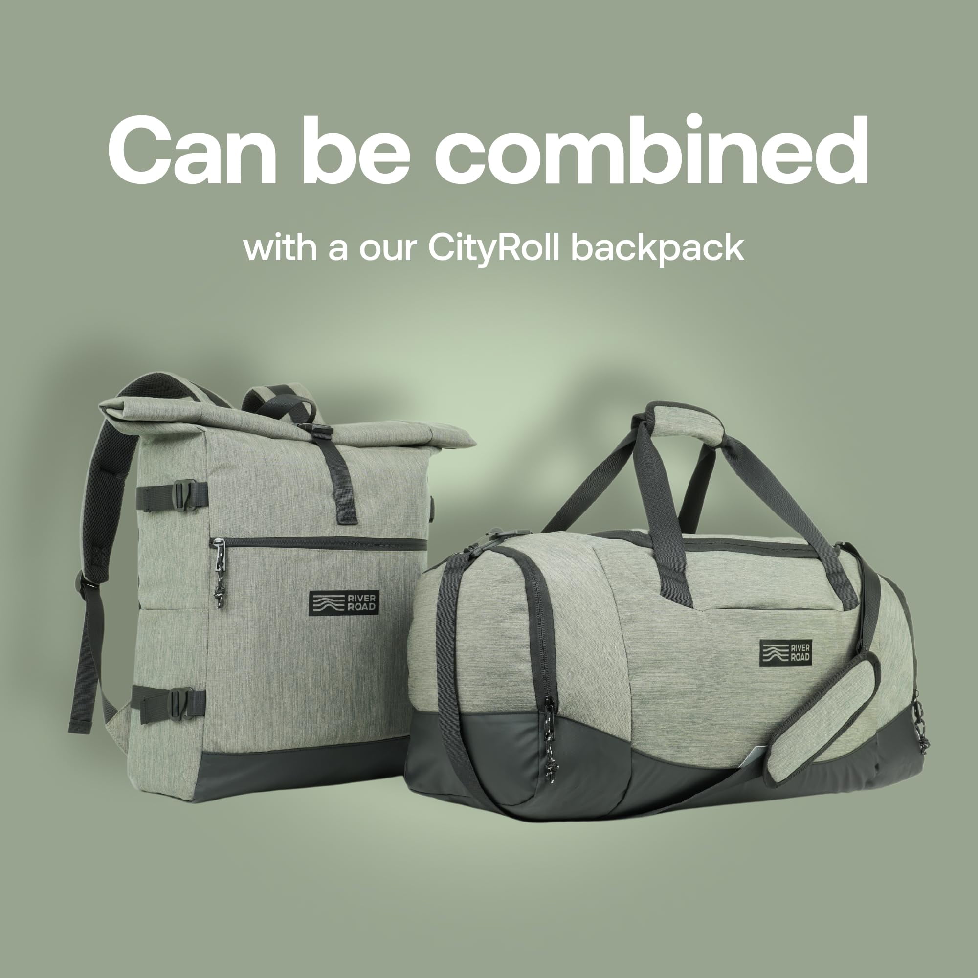 River Road CityRoll 40L Medium Duffle Bag - Sports & Travel - Unisex Dark Green