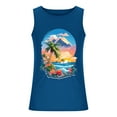 thumbnail image 3 of Zylanna Men's Hawaii Tank Tops Pullover, Crew Neck Cool Vest Beach Vacation Sleeveless Casual T-Shirts for Men Blue Size S, 3 of 4