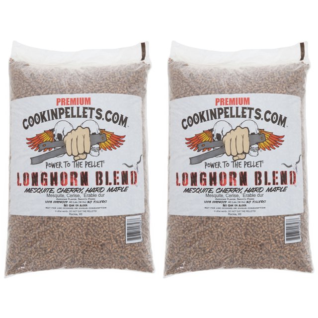 CookinPellets 40-Pound Longhorn Blend Grill Smoker Wood Pellets, (2 Pack)
