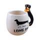 thumbnail image 2 of Taza de cerámica con forma de perro salchicha, taza de café con diseño de perro salchicha, 2 of 5
