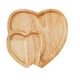 thumbnail image 2 of pstuiky Bandeja de madera maciza en forma de corazón Bandeja doble para frutas Bandeja de madera maciza con divisiones, 2 of 6