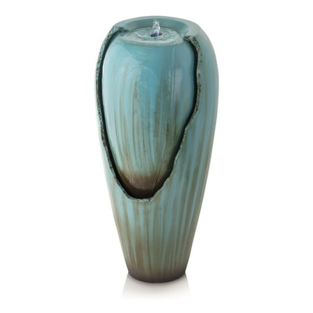 Alpine Corporation Jar Water Fountain - Turquoise (Best Places To Travel In December Alone)