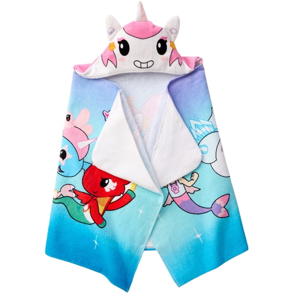 Mermicorno Starfall Kids Hooded Bath Towel, 100% Cotton