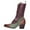 A, variant on Ladies Casual Comfort Boots Shoes Women Mid Calf Boots Autumn And Winter Large Fashion Retro Lace Up Comfortable Square Heel Thick Heel
