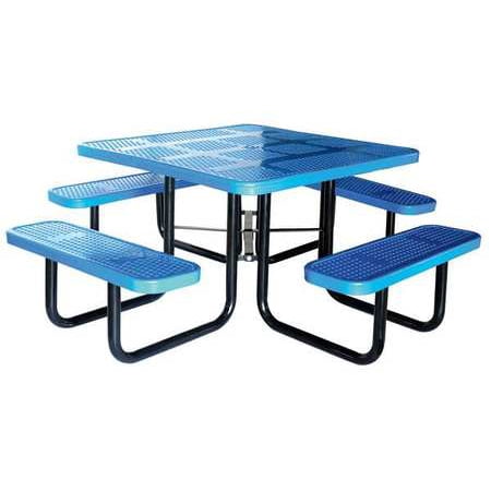 Picnic Table 80 W X80 D Blue Zoro Select 4huv1