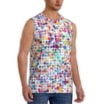 thumbnail image 2 of Uemuo Colorful Watercolor Dots Pattern Men's Sleeveless T-Shirt,Muscle Athletic Tank Top, Moisture-wicking Quick-dry Breathable Classic Tee Top for Gym Run Outdoor Sports-3X-Large, 2 of 8