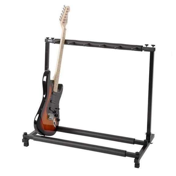 Multi Guitar Stand for 5 Guitars, Folding Guitar Rack, Portable Guitar Holder for Acoustic, Electric Guitar, Bass