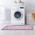 thumbnail image 2 of Ottomanson Non-Slip Rubberback Text 2x5 Laundry Room Runner Rug, 20" x 59", Pink, 2 of 8