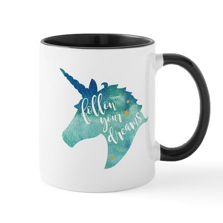 

CafePress - Follow Your Dreams Unicorn Mugs - 11 oz Ceramic Mug - Novelty Coffee Tea Cup