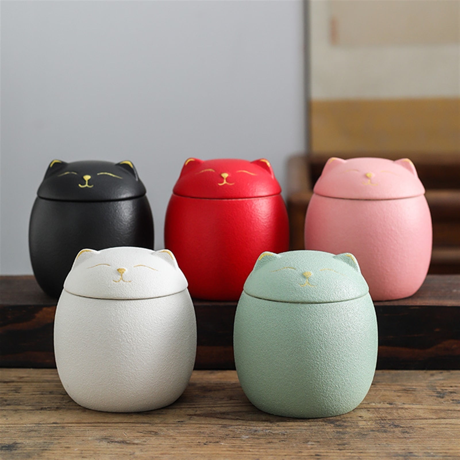 Urn For Pet Ashes- Cat Shape Memorial Cremation Urns-Handcrafted Black Decorative Urns For Funeral Cat Urn Dog Urn