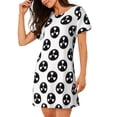 thumbnail image 2 of Vsdgher Chemise de Nuit à Manches Courtes pour Femmes, Col Rond, Mignonne, à Volants, Confortable, 2 of 6