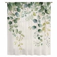 thumbnail image 2 of Eucalyptus Sheer Curtains 63 Inches Long, Sage Green Leaves Vintage Vines Nature Plant Light Filering Curtains, Breathable Simi Curtain Privacy Drapes for Living Room Lightweight Window Treatment, 2 of 9