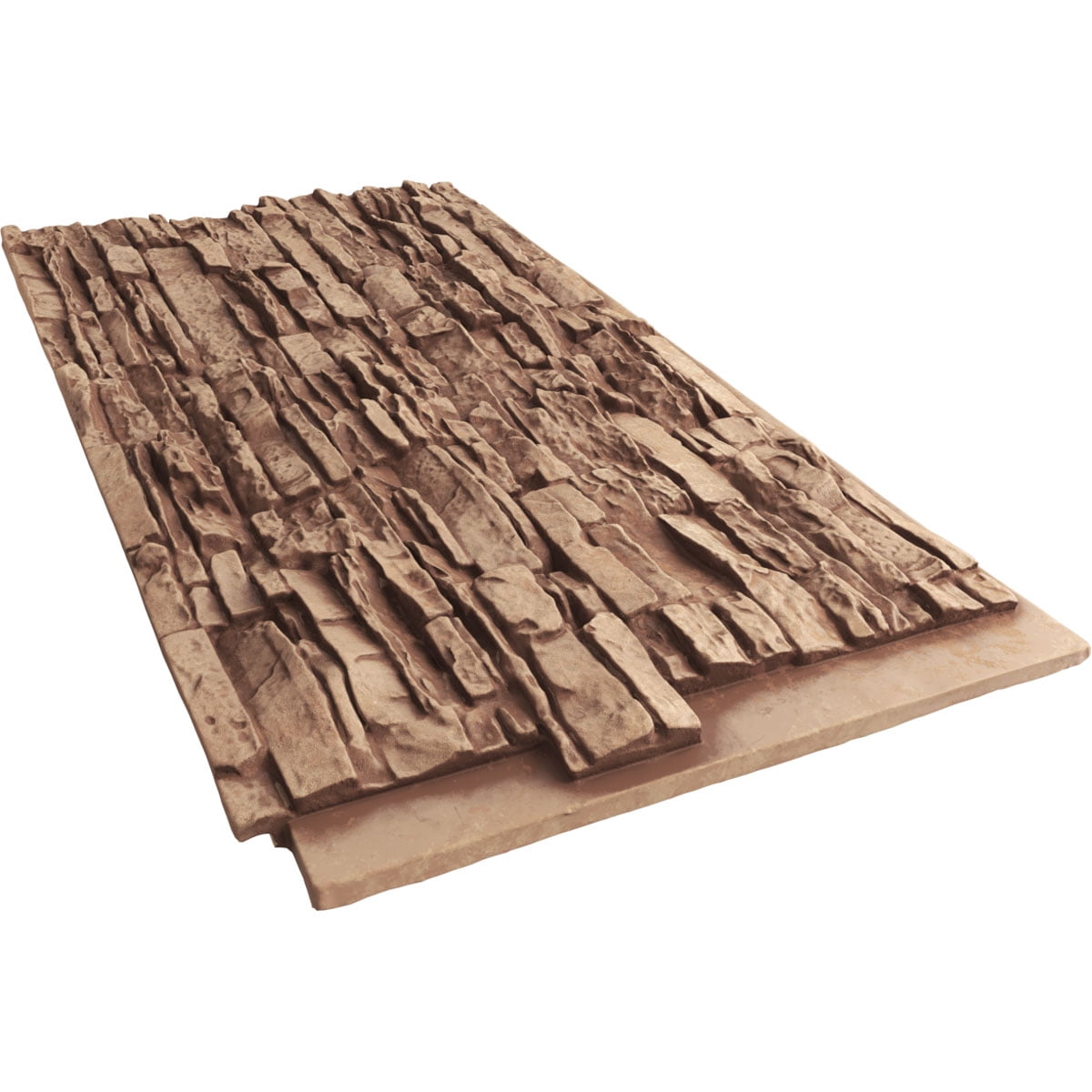 Ekena Millwork 45 3/4"W x 24 1/2"H x 1 1/4"D Canyon Ridge Stacked Stone, EverStone Faux Stone Siding Panel, Wheat Field