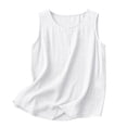 thumbnail image 2 of Lumtrix Cotton Linen Tank Tops For Women Casual Cute Gauze Button Down Crewneck Sleeveless Summer Shirts Loose Lightweight Vests 2026 White S, 2 of 6