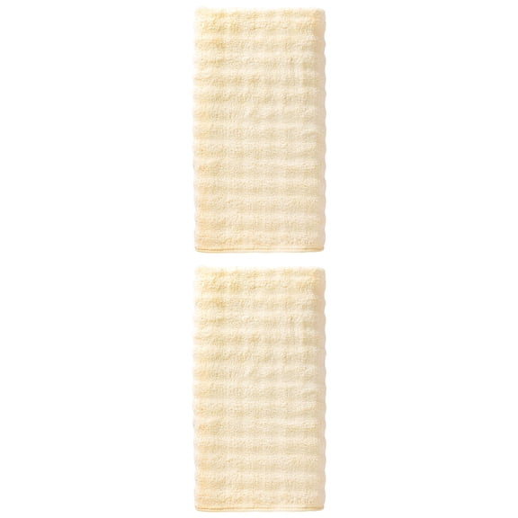 Unique Bargains Soft Coral Fleece Fade Resistant Bath Towel 2 Pack White 55"x28"
