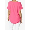 thumbnail image 2 of Women's PLUS Lightweight Woven Dolman Short Sleeve Boat Neck Relaxed Blouse Basic Top, 2 of 7
