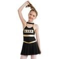 thumbnail image 2 of YEAHDOR Girls Cheerleading Uniform Sleeveless Letters Printed Hollow Back Dress Dancewear A Black 14, 2 of 7