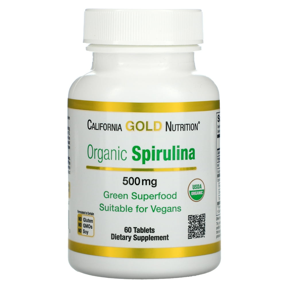 California Gold Nutrition Organic Spirulina, USDA Organic, 500 mg, 60