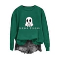 thumbnail image 6 of Long Sleeve Funny Sweatshirts for Women Crew Neck Halloween Sweatshirt Pumpkin Ghost Cute Graphic Sweater Tops Orange, XL, 6 of 7