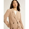 thumbnail image 3 of Scoop Women's and Women's Plus Crepe Slouchy Double Breasted Blazer, Sizes XS-4X, 3 of 5