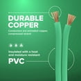 thumbnail image 2 of 50 Feet (15 Meter) - Insulated Stranded Copper THHN / THWN Wire - 10 AWG, Wire is Made in the USA, Residential, Commercial, Industrial, Grounding, Electrical rated for 600 Volts - In Green, 2 of 8