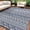 Blue & White, variant on SIXHOME Outdoor Rug 9'x18' Waterproof Reversible Patio Rug Boho Geometric Indoor Outdoor Rugs Lightweight Plastic Straw Ourdoor Carpet for RV Camping Deck Balcony Modern Porch Decor Black and White
