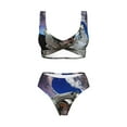 thumbnail image 4 of Rocae Astronaut in Outer Space for Bikini Set for Women Two Piece Sexy High Swimsuits Split Crossover Bikini, 4 of 9