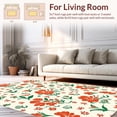 thumbnail image 2 of ODIKA 8'x8' Machine Washable Non-Slip Area Rug, Playful Floral Garden Illustration High Traffic Rug, Orange, 306641, 2 of 7