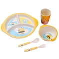 thumbnail image 1 of Juego de vajilla para niños de fibra de bambú con protección del medio ambiente, plato dividido para bebé, juego de cinco piezas, 1 of 5
