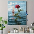 thumbnail image 4 of UXIEQU Red Rose Sailboat Canvas Wall Art Print 15.75x11.81 Inches, 4 of 8