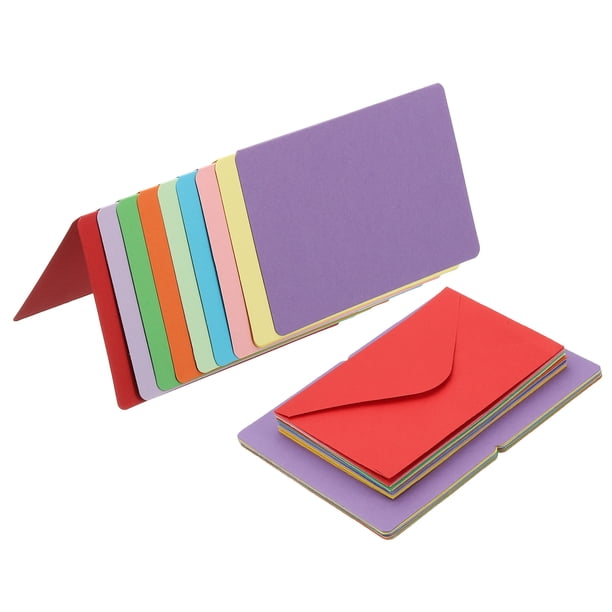 Uxcell Tarjeta en Blanco Doblada a la Mitad y Sobres, 20 Conjuntos de 4 x 6 Pulgadas Tarjetas de Cartulina en Blanco y Sobres Imprimibles Blancos para Invitaciones de Boda DIY Cumpleaños, Multicolor