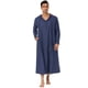 thumbnail image 1 of Camisón de hombre Camisón de dormir largo Camisón con capucha Pijama de camisón Azul marino XL, 1 of 5