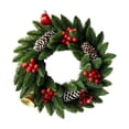thumbnail image 2 of Artificial Cypress Christmas Wreath Pinecone Red Berry Front Door Hanging Holiday Decor, 2 of 6