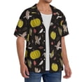 thumbnail image 2 of Honeii yellow Pumpkin Corn for Men's Short-Sleeved Button-Up Collared Shirt Featuring A Pocket, Perfect for Beach Vacations, And Travel Adventures.-Large, 2 of 5
