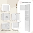 thumbnail image 3 of HSUNNS 67-inch Tall Corner Storage Cabinet with Doors & Shelves, Freestanding Storage Cabinet for Bathroom, Living Room, Kitchen, White, 3 of 11