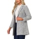 thumbnail image 4 of SACO BLAZER DE TWEED A CUADROS DOBLE BOTÓN ELEGANTE CON SOLAPA PARA MUJERES INSPIRE CHIC M BLANCO, 4 of 6