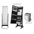 thumbnail image 3 of Tia Elegant Black Jewelry Armoire - Lockable with LED Lights, Crystal Border, Full Length, 3 of 10