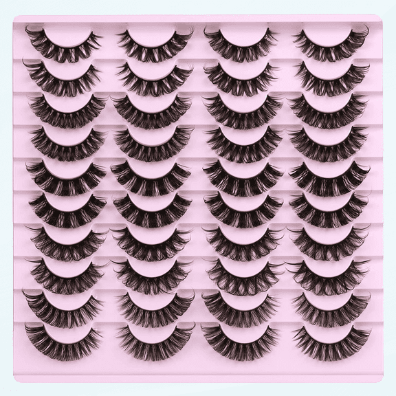 ALICROWN Russian Lashes Natural Fluffy Russian 20 Pack Strip Lashes DD Curl 5 Styles Mixed Lashes Wispy Natural Look Lashes Pack